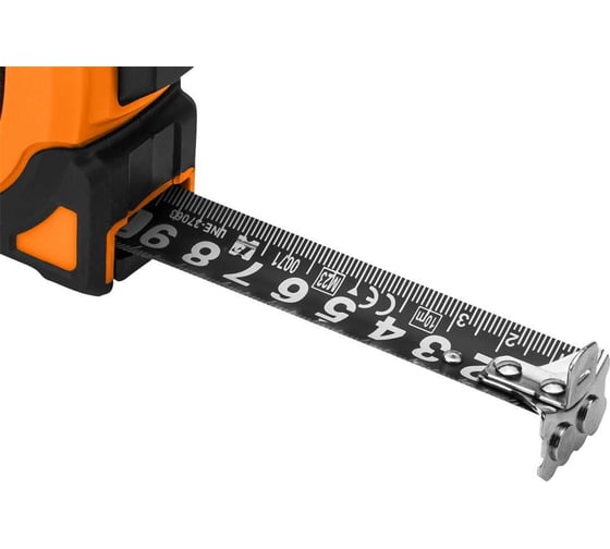 Стальная рулонная мера NEO TOOLS Super Black 3 м, 16 мм, автоматическая блокировка, две кнопки остановки, магнит 67-241