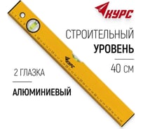 Уровень КУРС Базис 2 глазка, желтый корпус, шкала 400 мм 17991
