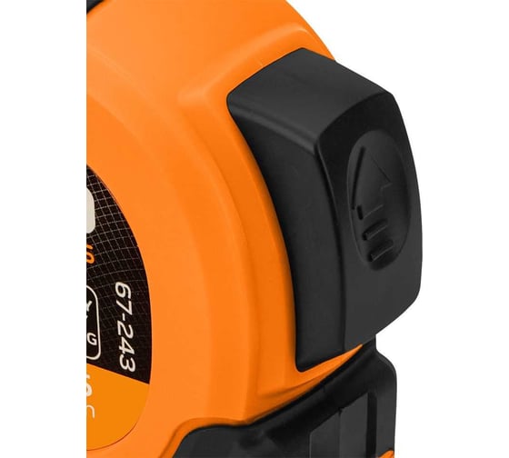 Стальная рулетка NEO TOOLS Super Black 5 м, 25 мм, автоблокировка, две кнопки остановки, магнит 67-243