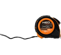 Выдвижная стальная рулетка NEO TOOLS 10 м, 25 мм, автоблокировка, две кнопки остановки 67-225