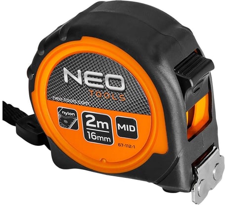 Рулонная стальная рулетка NEO TOOLS 2 м, 16 мм, магнит 67-112-1