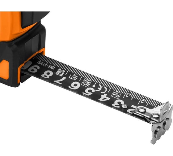 Стальная рулонная мера NEO TOOLS Super Black 10 м, 25 мм, автоматическая блокировка, две кнопки остановки, магнит 67-245