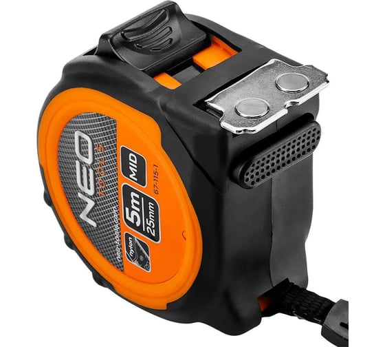 Рулонная стальная лента NEO TOOLS 5 м, 25 мм, магнит 67-115-1
