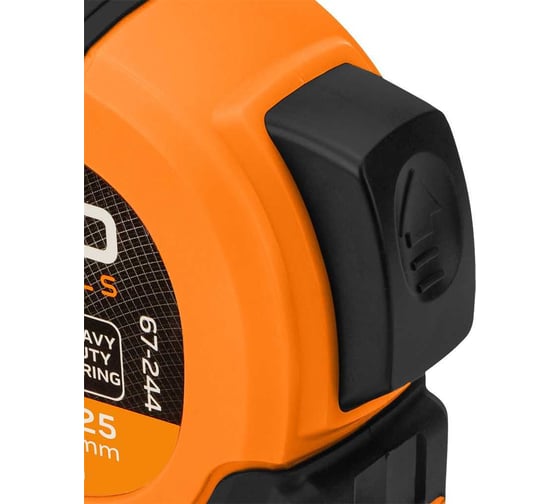 Стальная рулетка NEO TOOLS Super Black 7.5 м, 25 мм, автоблокировка, две кнопки остановки, магнит 67-244