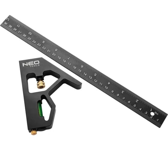 Угольник комбинированный, квадрат NEO TOOLS 30 см 72-127