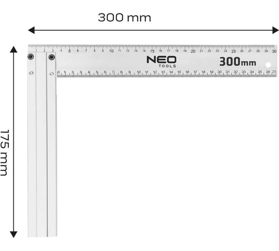 Угольник строительный алюминиевый NEO TOOLS 300x175 мм 72-145