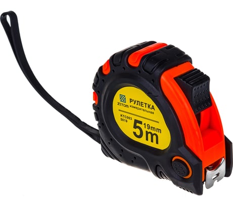 Рулетка ZITOM 5м-19мм, обрезиненный корпус kr00003