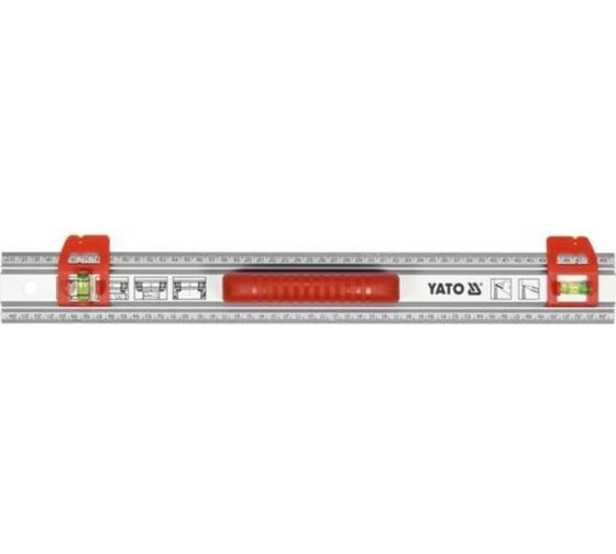 Линейка столярная YATO 1000мм, алюминиевая, 2 глазка, с ручкой YT-70715 1