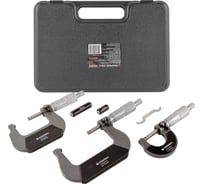 Набор микрометров Forsage 3 предмета, 0-25, 25-50, 50-75мм, 0.01мм, в футляре F-5096P03(18012)