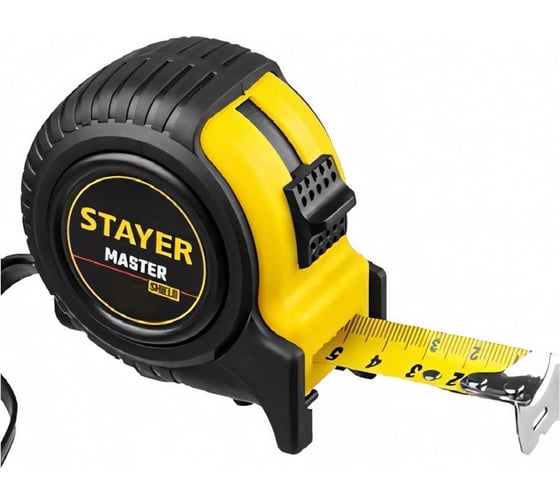 Рулетка Stayer MASTER 10м / 25мм в ударостойком обрезиненном корпусе 34025-10_z01