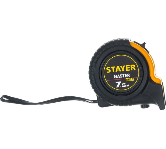Рулетка Stayer MASTER 7,5м / 25мм в ударостойком обрезиненном корпусе 34025-07_z01