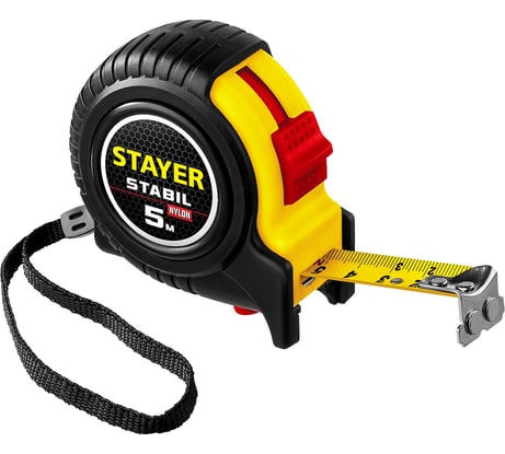 Профессиональная рулетка в ударостойком обрезиненном корпусе STAYER Stabil 5мх19мм 34131-05_z02