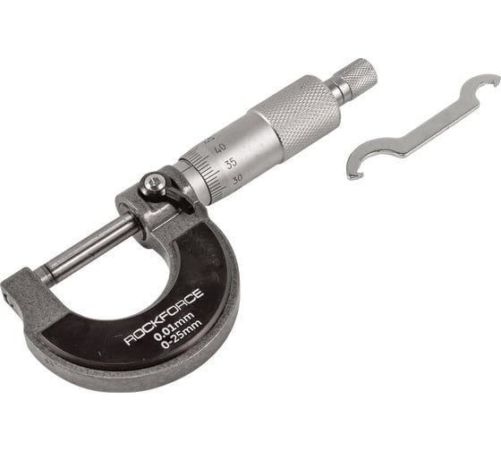 Микрометр Rockforce 0-25 мм, 0.01 мм, в футляре RF-5096P9025(18241)