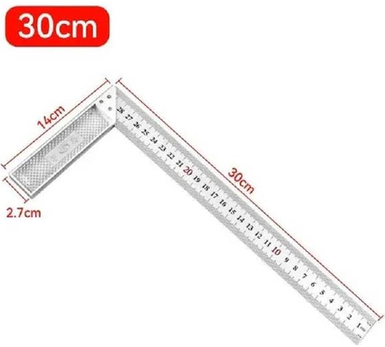 Угольник металлический столярно-строительный Vitatools 30 см Ugolnik-30*13sm