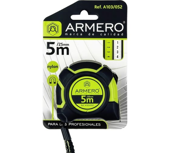 Рулетка с фиксатором Armero A103/052 5 м, 25 мм AI03-052