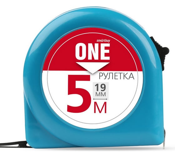 Измерительная рулетка Smartbuy 5мх19мм, пластиковый корпус, фиксатор, усиленный зацеп SBT-MTP-519P1