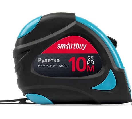 Измерительная рулетка Smartbuy 10мх25мм, прорезиненный корпус, 2 фиксатора, усиленный зацеп SBT-MTP-1025P2