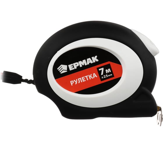 Рулетка ЕРМАК 7 м, 25 мм, автостоп, софттач, магнит 658-098