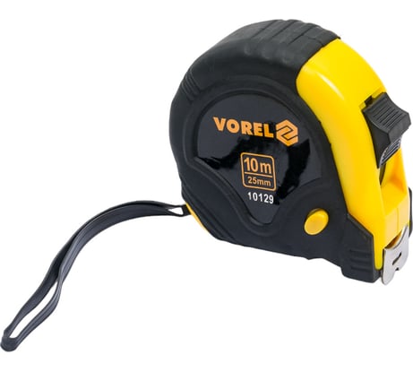 Рулетка VOREL 10м х 25мм с боковым фиксатором 10129