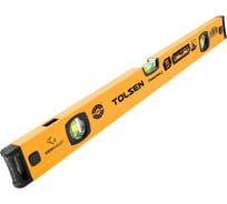 Пузырьковый уровень TOLSEN Industrial 40 см, 3 глазка, фрезер., VIEW ASSIST, <0.5 мм/м, заглушки 35231