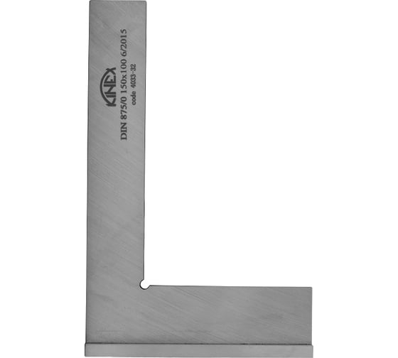 Поверочный угольник Kinex (K-MET) 150х100мм, Класс 2, Тип УШ DIN875 4034-22-015