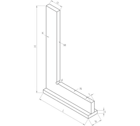 Поверочный угольник Kinex (K-MET) 400х200мм, Класс 2 , Тип УШ DIN875 4034-22-040