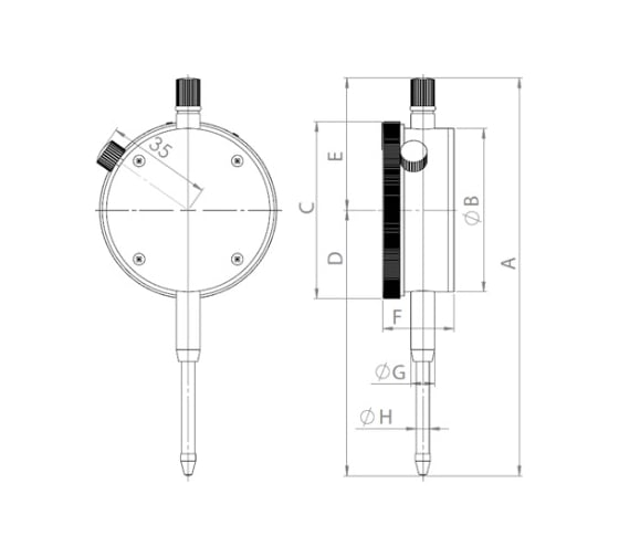 Индикатор часового типа Kinex (K-MET) ИЧ-25 0-25 мм 0.01 мм 1155-02-025