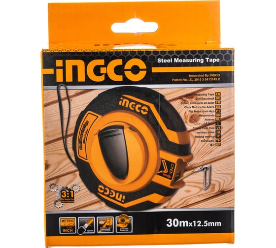 Мерная стальная лента INGCO 30м х 12.5 мм HSMT8430