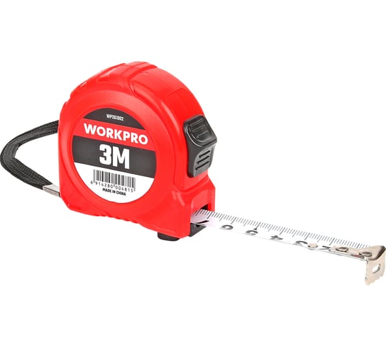 Рулетка пластмассовая WORKPRO 3 м, 16 мм WP261002 1