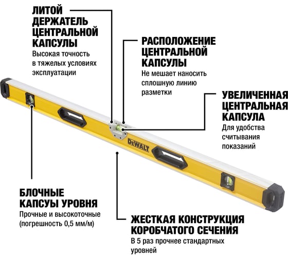 Уровень DEWALT 120см DWHT0-43248