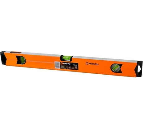 Фрезерованный алюминиевый уровень Вихрь Магнитный 600 мм, 3 глазка /1 зеркальный 73/11/4/18