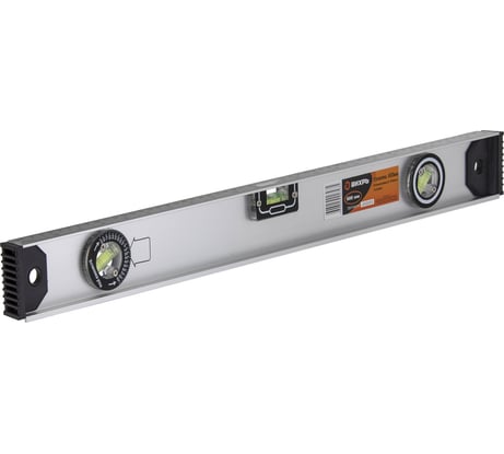 Алюминиевый уровень Вихрь Рельс 600 мм, 3 глазка / 1 поворотный 73/11/4/14