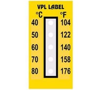 Наклейка термоиндикаторная необратимая VPL Thermolabel (40- 50- 60- 70- 80C), упаковка 50 штук VPLE8