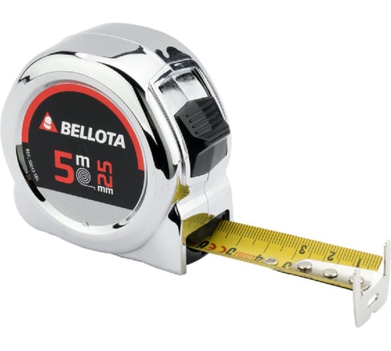 Рулетка Bellota хром, 5м с двойным крючком 500125BL 1