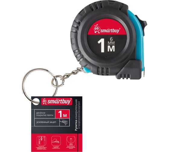Рулетка Smartbuy 1 метр, пластик и резина, промо, tools SBT-MTP-100p2