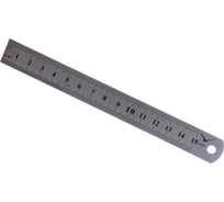 Металлическая линейка Буревестник с двусторонней шкалой 150х19х0.6 мм 137