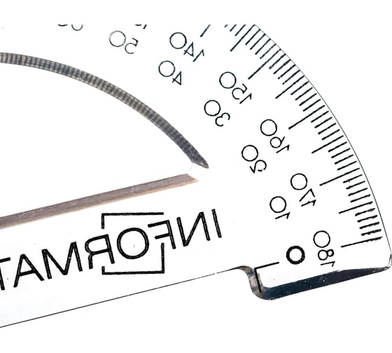 Транспортир INFORMAT 180 гр, 10 см, пластик, прозрачный ТРПТ180-10