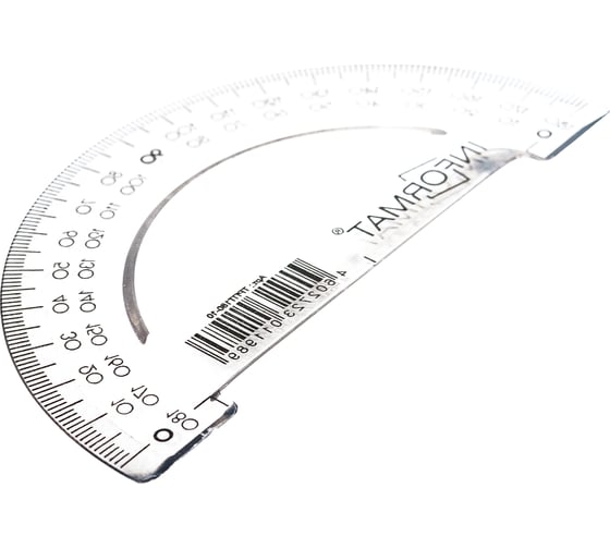 Транспортир INFORMAT 180 гр, 10 см, пластик, прозрачный ТРПТ180-10
