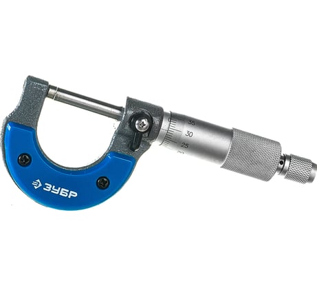 Микрометр ЗУБР Профессионал гладкий механический, МК 25, диапазон 0-25мм 34480-25_z02