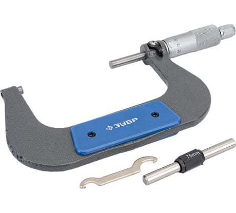 Микрометр ЗУБР Профессионал гладкий механический, МК 100, диапазон 75-100мм 34480-100_z02