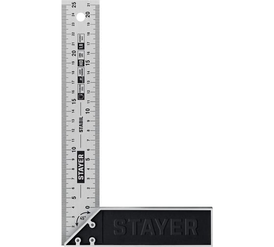 Столярный угольник STAYER Stabil 250 мм с нержавеющим полотном 3431-25_z02