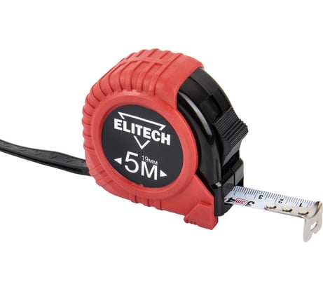 Рулетка Elitech 5 м, 19 мм, обрезиненный корпус 310201 ДМ 207186