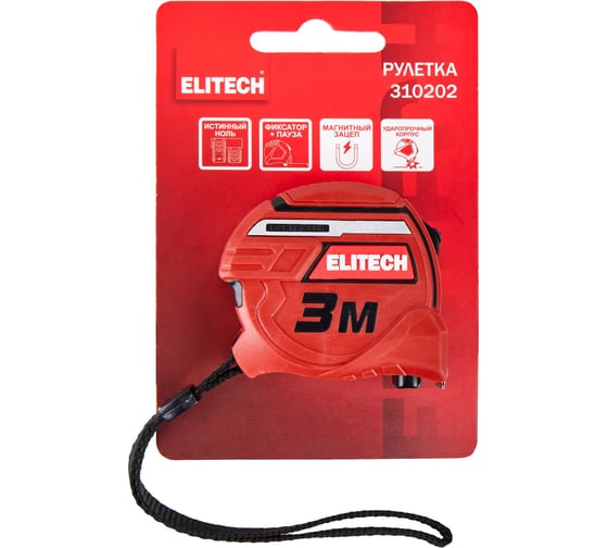 Рулетка Elitech 3 м, 16 мм 310202 207187