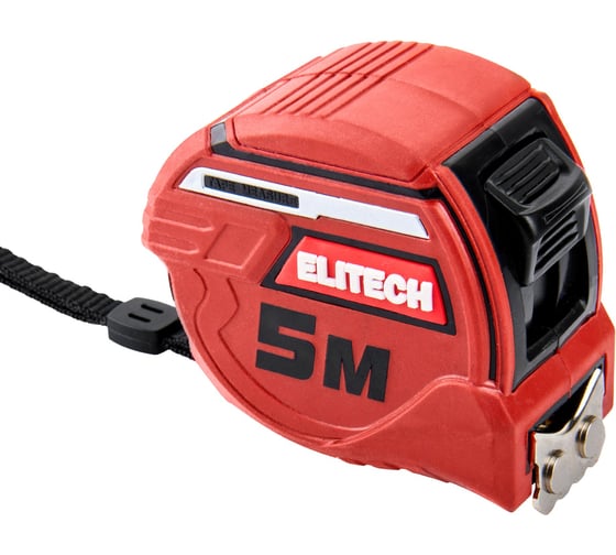 Рулетка Elitech 5 м, 25 мм, магнитный зацеп, автостоп, утолщенное полотно 310302 207189