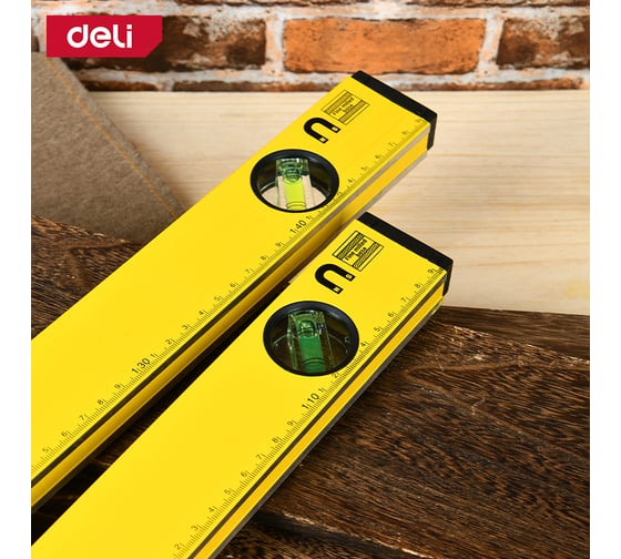 Строительный уровень DELI DL291200 1200мм алюминиевый сплав, мягкие резиновые заглушки, магнит, измерение под углом 45 169206