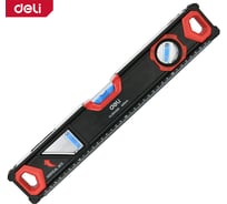 Строительный уровень DELI 400мм DL290400K зеркальный глазок, двухсторонняя фрезеровка, резиновые заглушки 169208