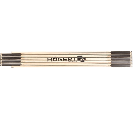 Складной метр HOEGERT TECHNIK деревянный, 2м, усиленные крепления HT4M262