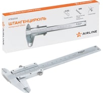 Штангенциркуль нониусный Airline 125 мм, шаг 0.02 мм, стальной, глубиномер, кейс  ATBQ004