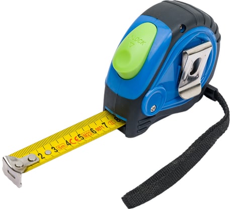 Рулетка HOEGERT TECHNIK 5 м, 19 мм, MID, покрыта нейлоном, стопор ленты HT4M425