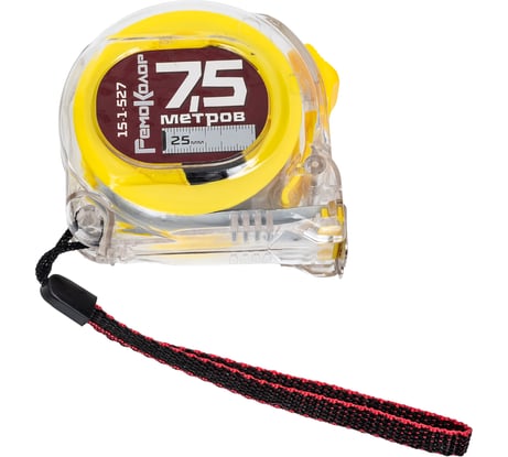 Рулетка РемоКолор Т3, прозрачный корпус из ABS-пластика, трехслойное покрытие ленты, 15-1-527